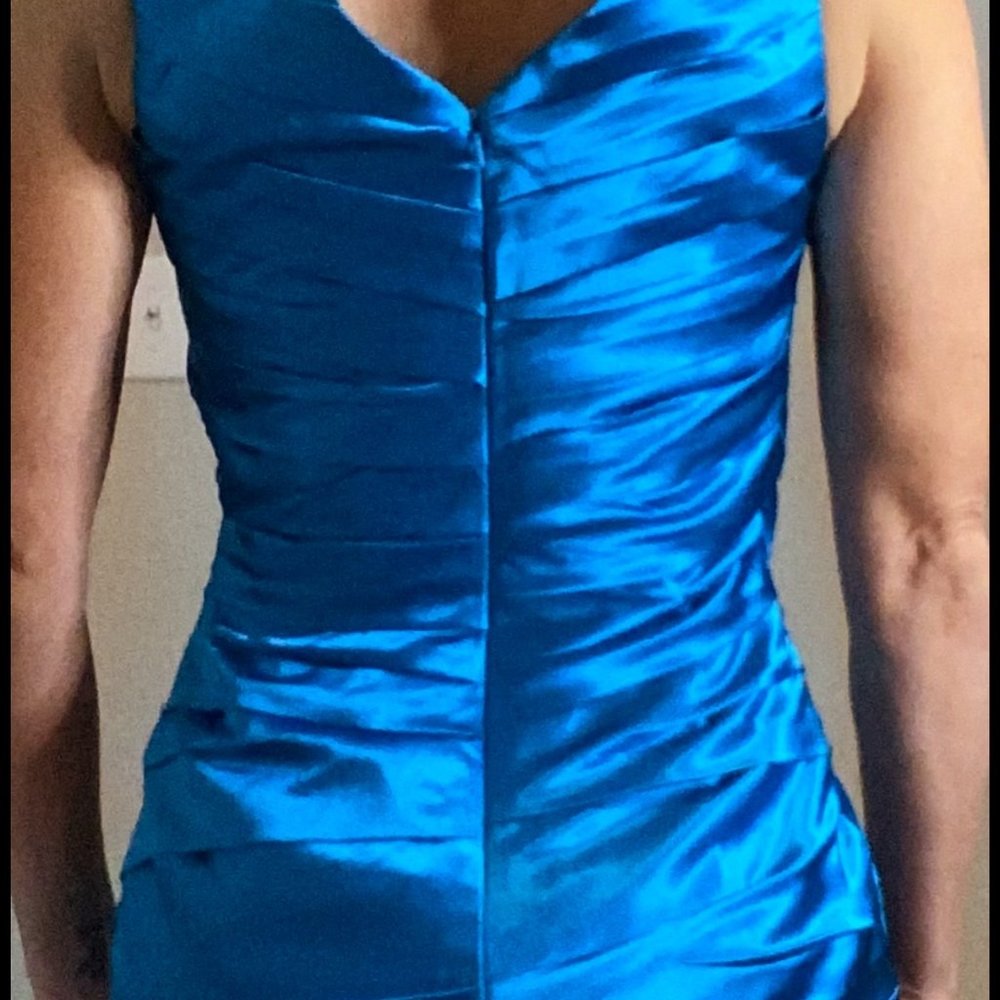 Aqua blue satin dress - Picture 12 of 12